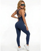 Enterizo Deportivo Seamless  con Espalda Cruzada