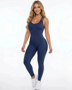 Enterizo Deportivo Seamless  con Espalda Cruzada