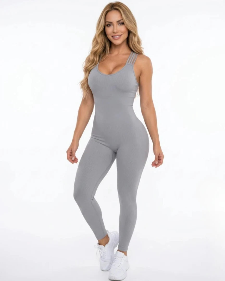 Enterizo Deportivo Seamless  con Espalda Cruzada