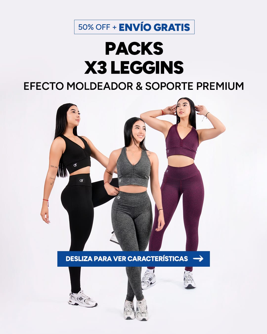 Pack 3 Leggins Suplex Cero Transparencia Imagen principal del producto